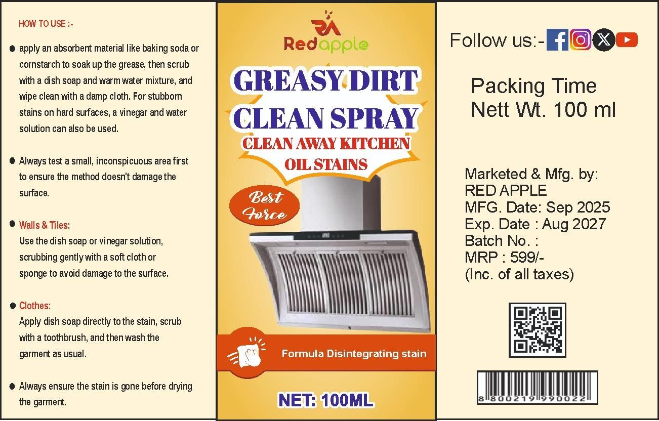 Greasy Dirt Clean Spray 100Ml
